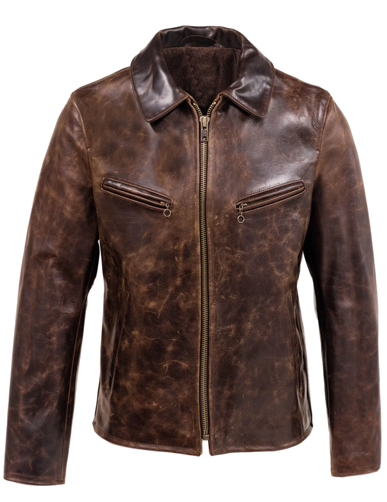 Mens Sheepskin Shearing Jacket Lapel Short Style Leather Jacket Vintage Brown  Color B3 Bomber Coat - Genuine Leather - AliExpress